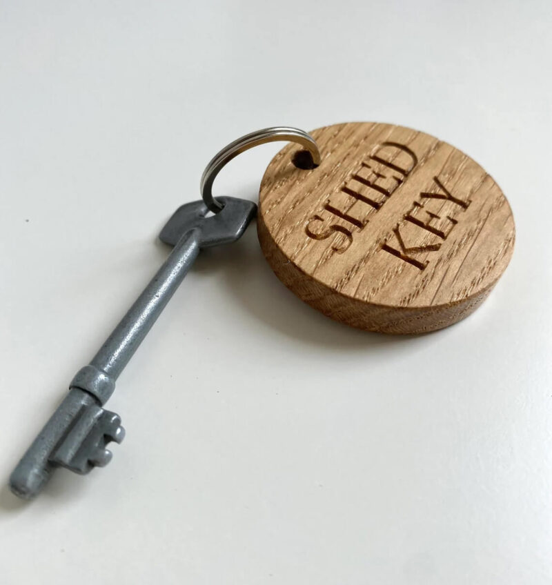 Our Little Red Barn | Oak Personalised Keyring