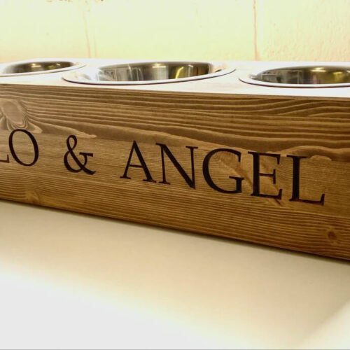 Our Little Red Barn | Double Raised Personalised Dog Bowl Feeder