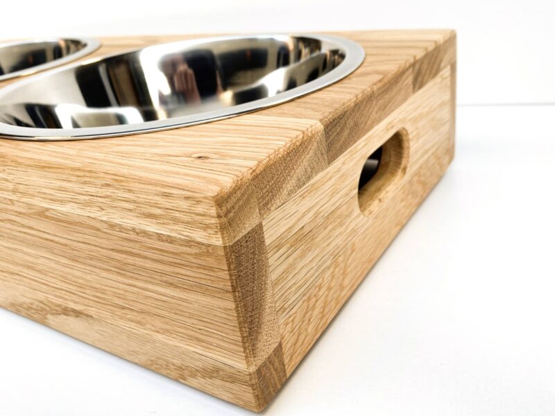 Solid Oak Personalised Dog Bowl Feeder - Image 10