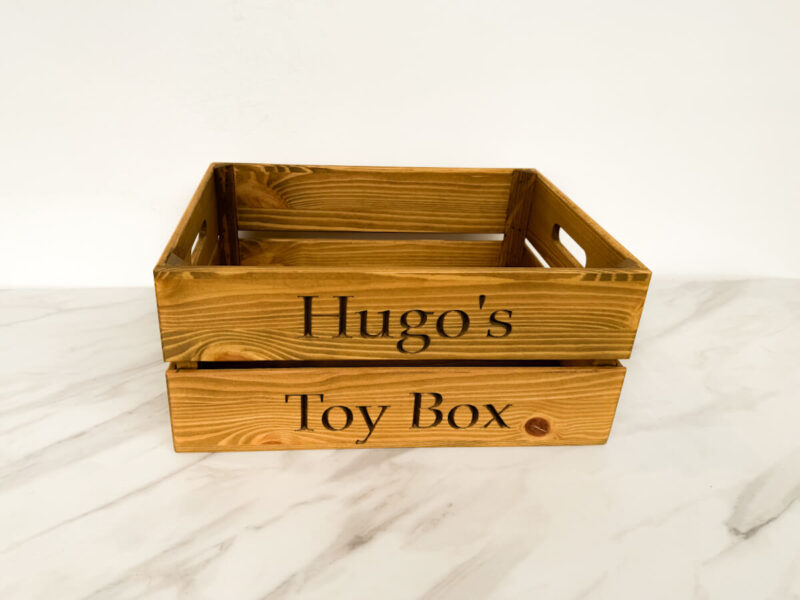 Personalised Pine Dog Toy Box