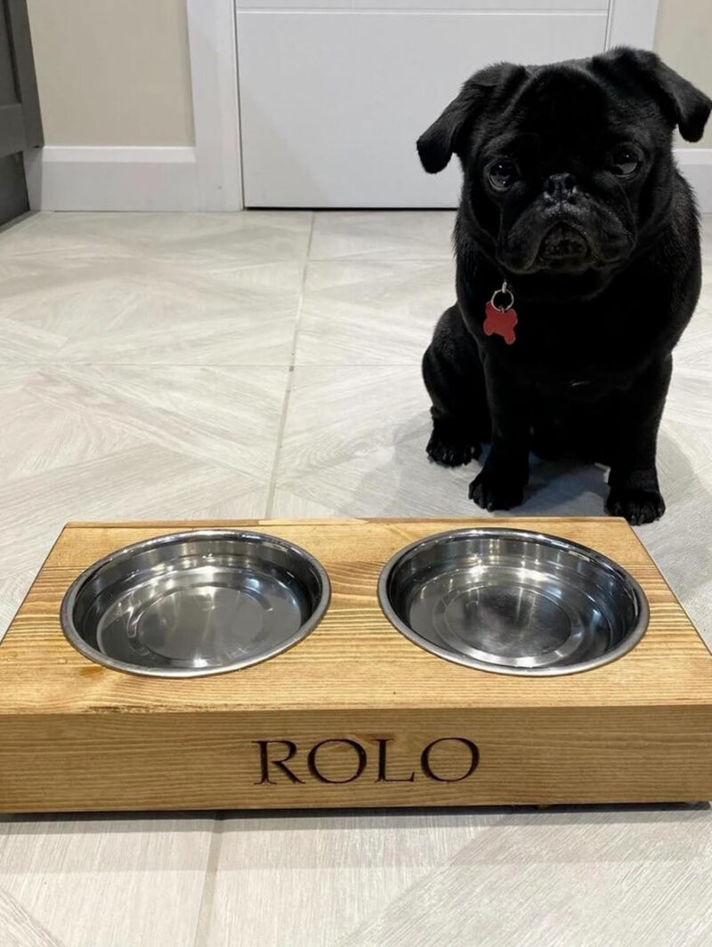 Our Little Red Barn | Personalised Cat/Small Dog Bowl Feeder