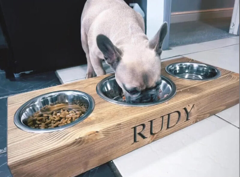 Our Little Red Barn | Personalised Double Dog Bowl Feeder