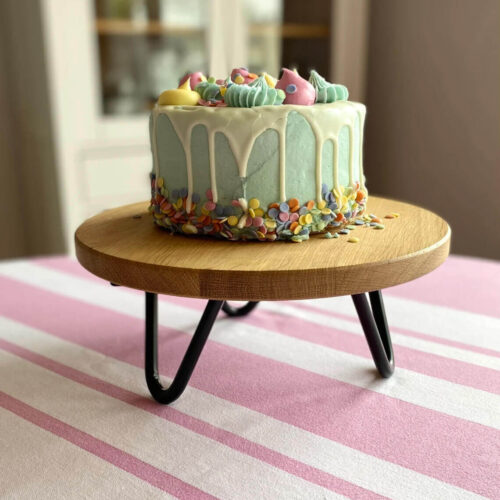 Our Little Red Barn | Personalised Oak Cake Stand