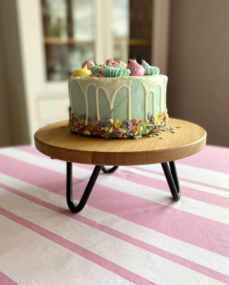 Our Little Red Barn | Personalised Oak Cake Stand