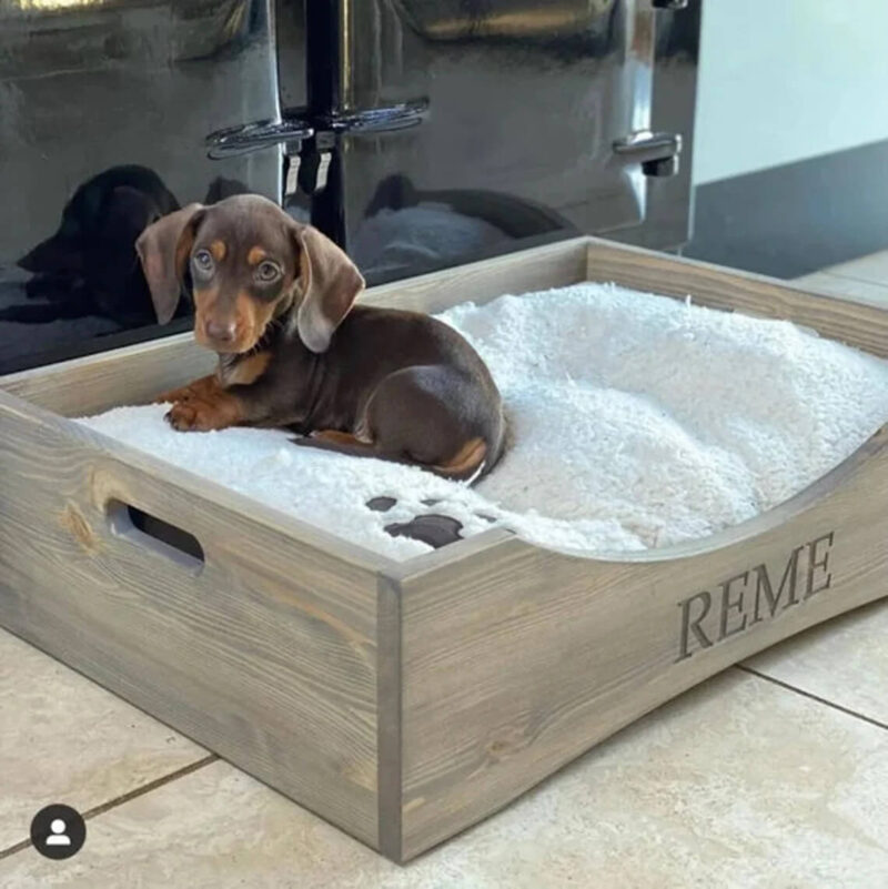 Our Little Red Barn | Personalised Pine Dog Bed