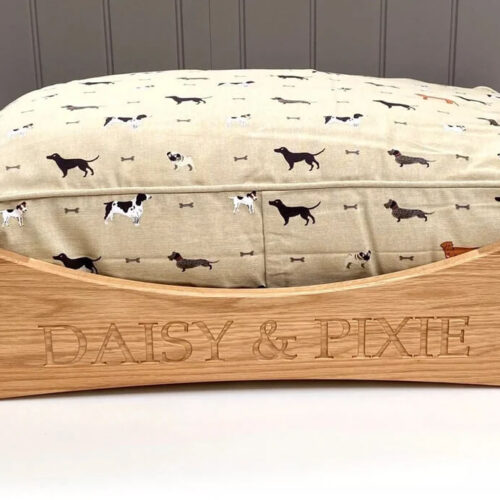 Our Little Red Barn | Solid Oak Luxury Personalised Dog Bed