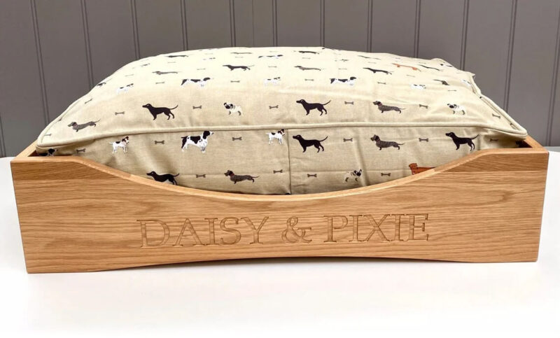 Our Little Red Barn | Solid Oak Luxury Personalised Dog Bed