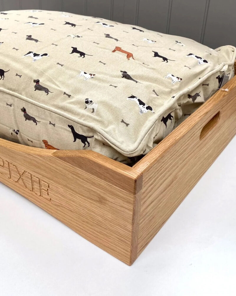 Our Little Red Barn | Solid Oak Luxury Personalised Dog Bed