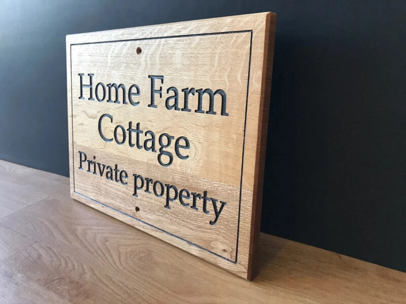 Our Little Red Barn | Solid Oak Personalised House Sign