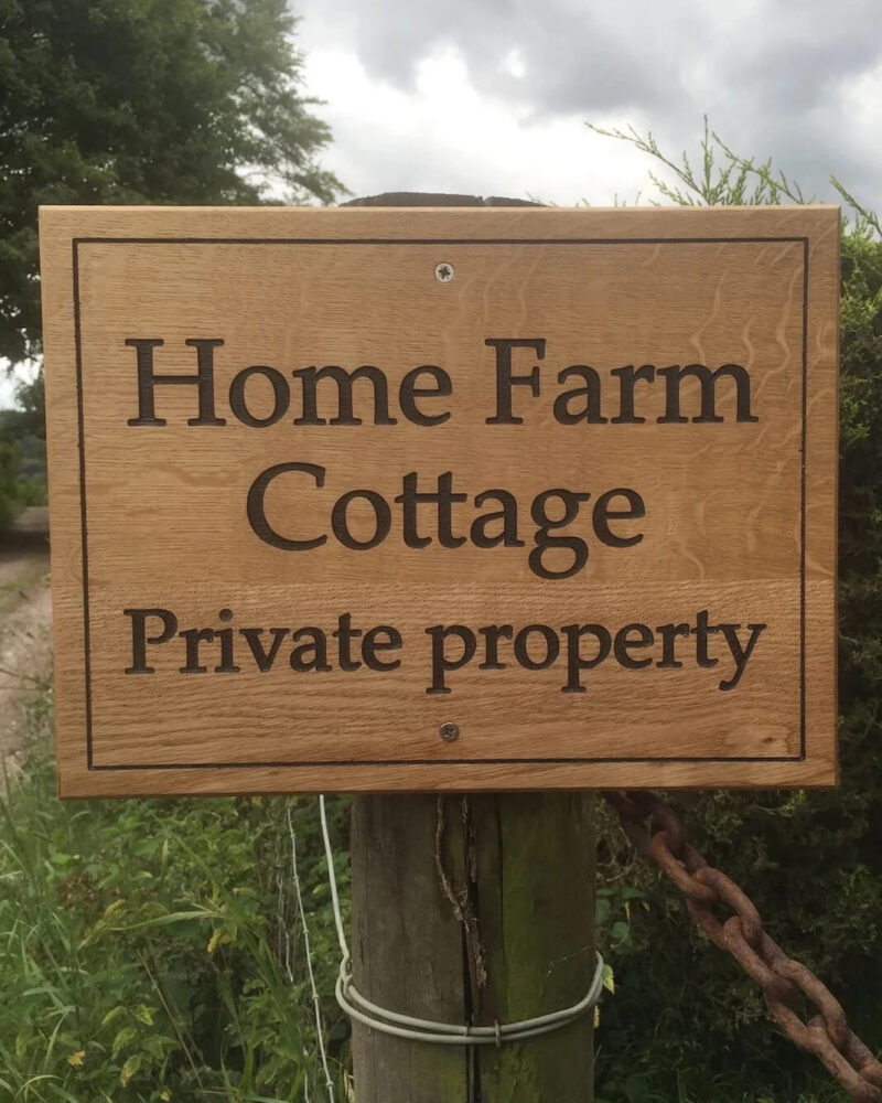 Our Little Red Barn | Solid Oak Personalised House Sign