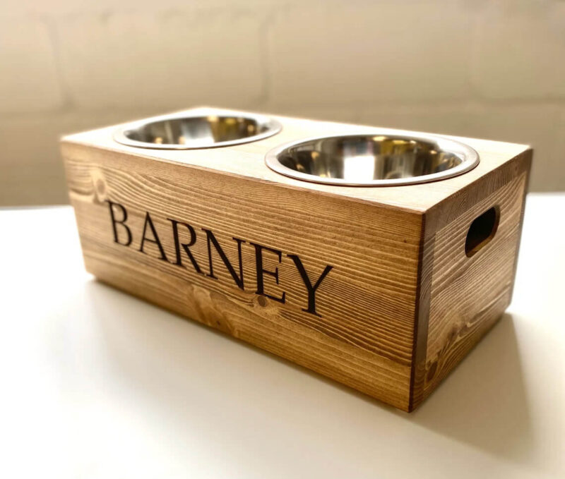 Standard Raised Personalised Dog Bowl Feeder