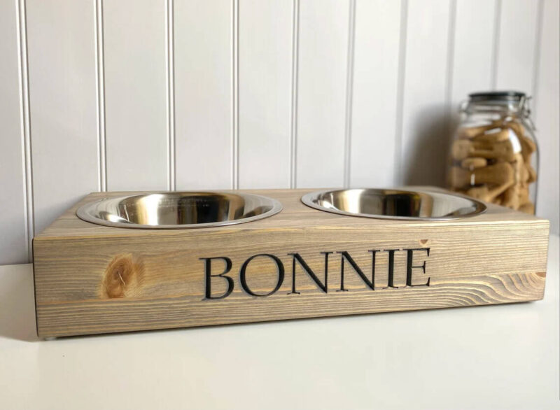 Our Little Red Barn | XL Personalised Dog Bowl Feeder