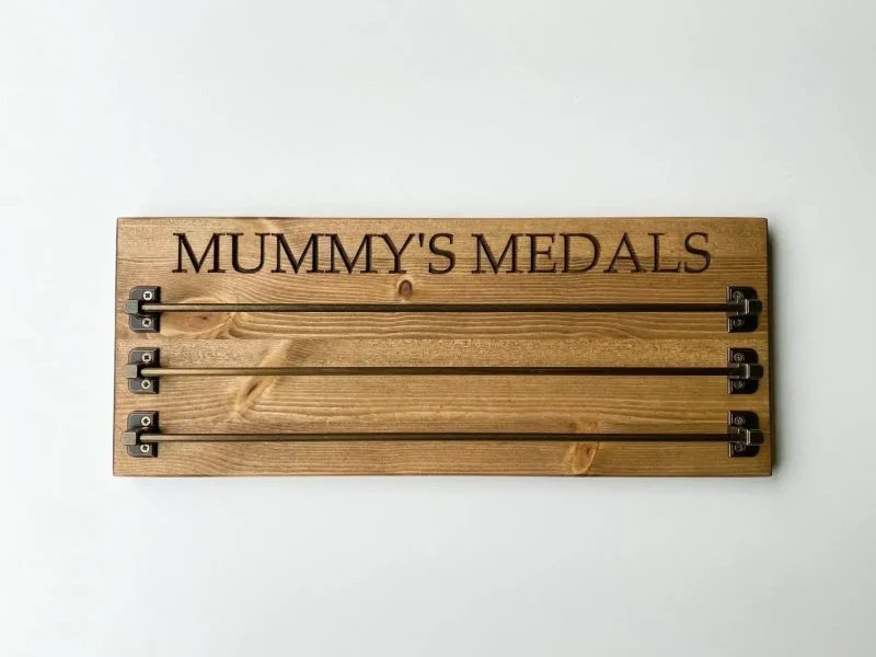 Personalised Pine Medal Display Rail