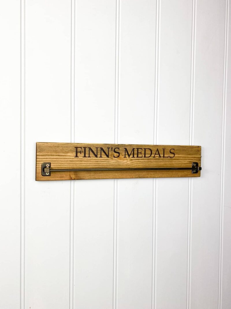 Personalised Pine Medal Display Rail - Image 5