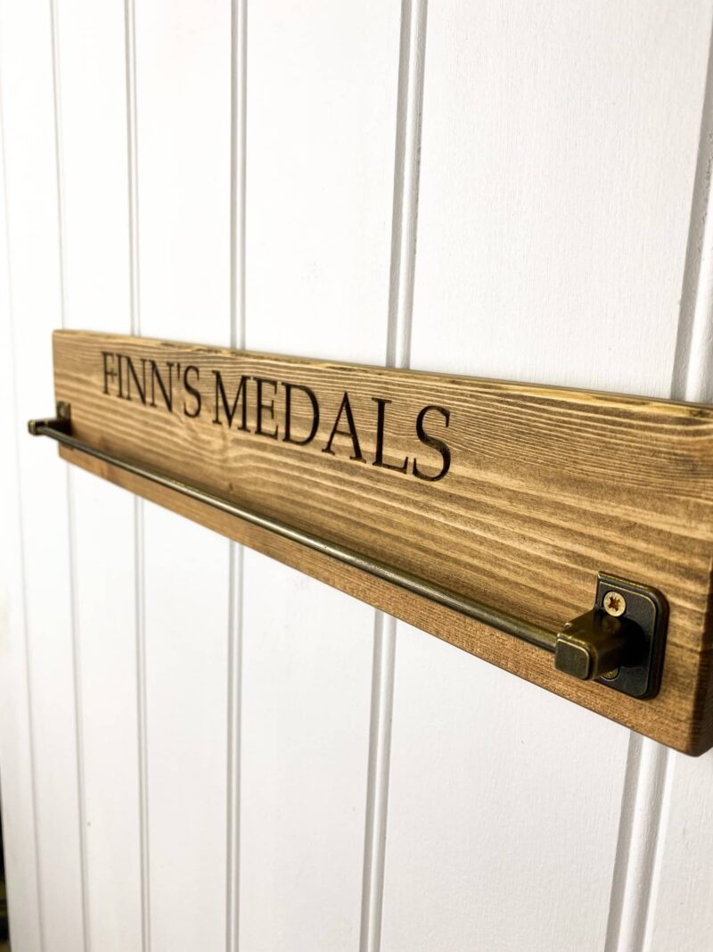 Personalised Pine Medal Display Rail - Image 8