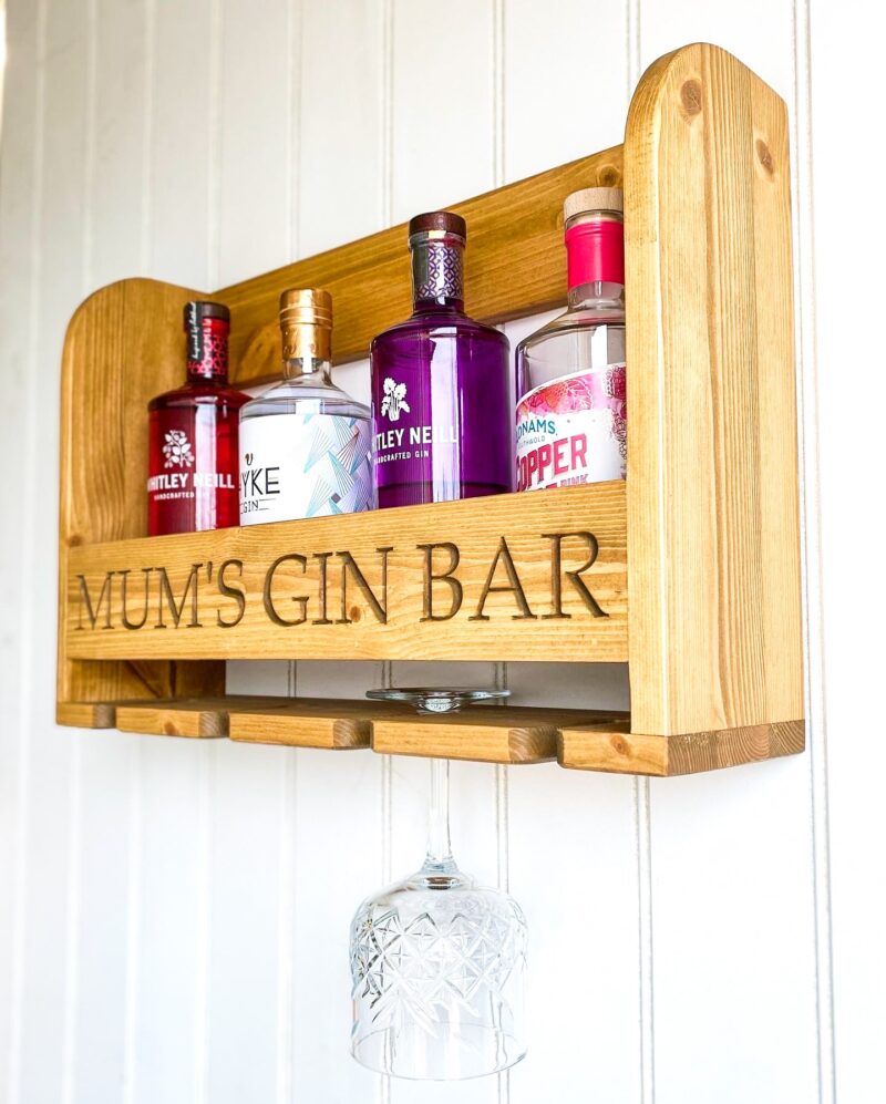 Personalised Pine Gin Bar - Image 2