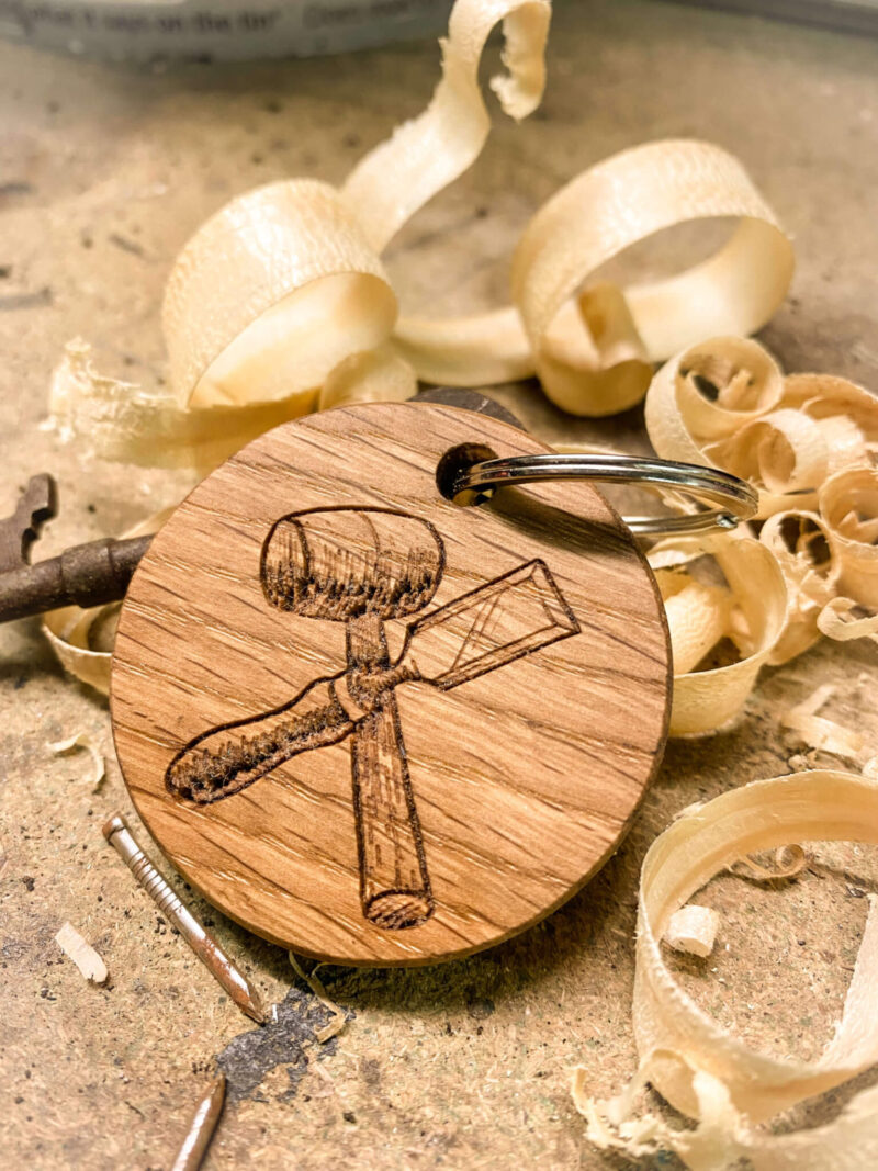 Oak Personalised Carpenters Keyring