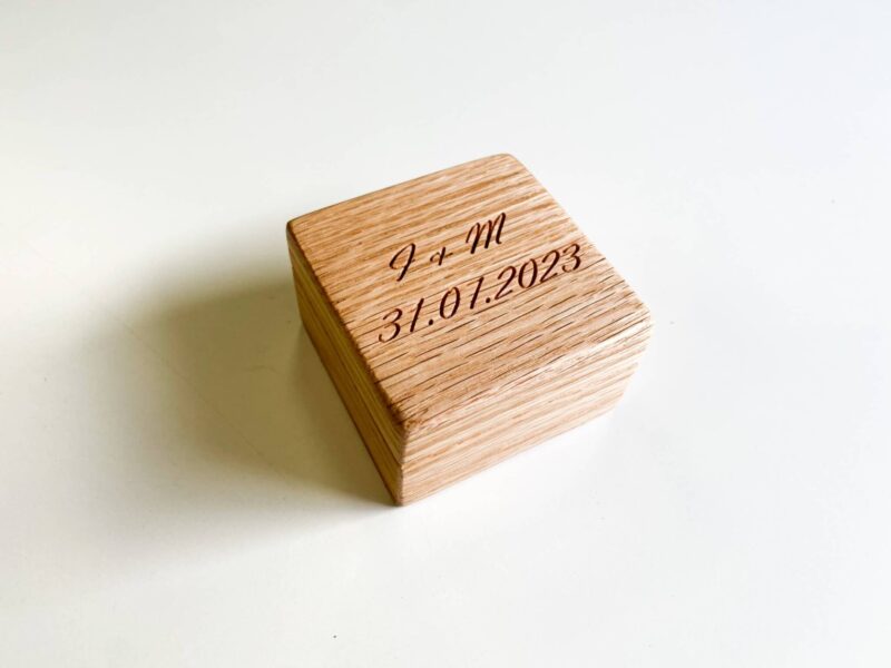 Personalised Oak Ring Box