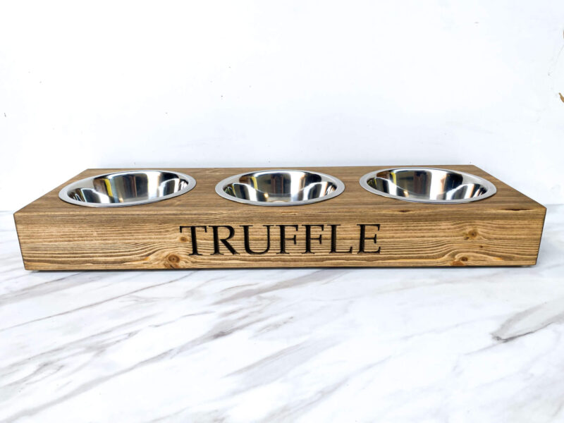 Personalised Double Dog Bowl Feeder Large