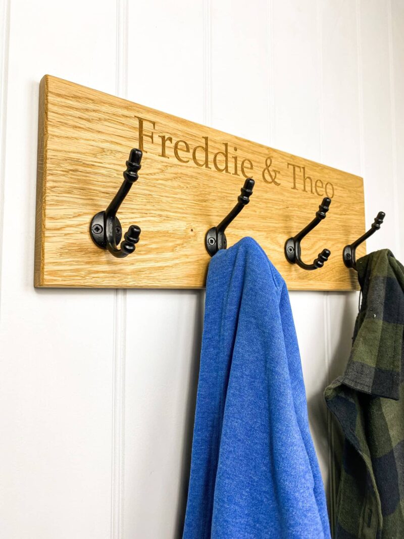 Solid Oak Children's Coat Rail - Image 4