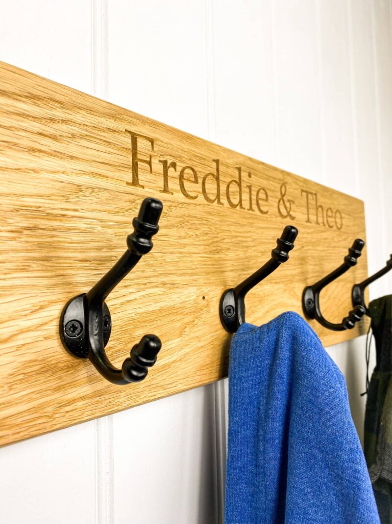 Solid Oak Children's Coat Rail - Image 7