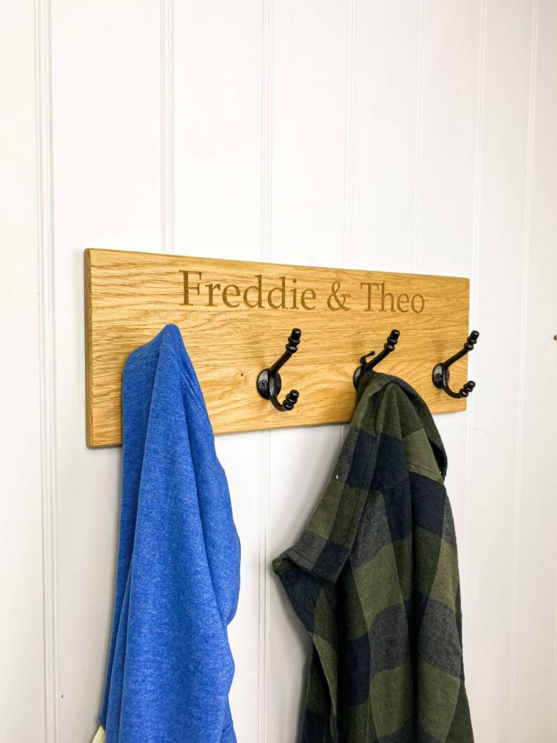 Solid Oak Children's Coat Rail - Image 2