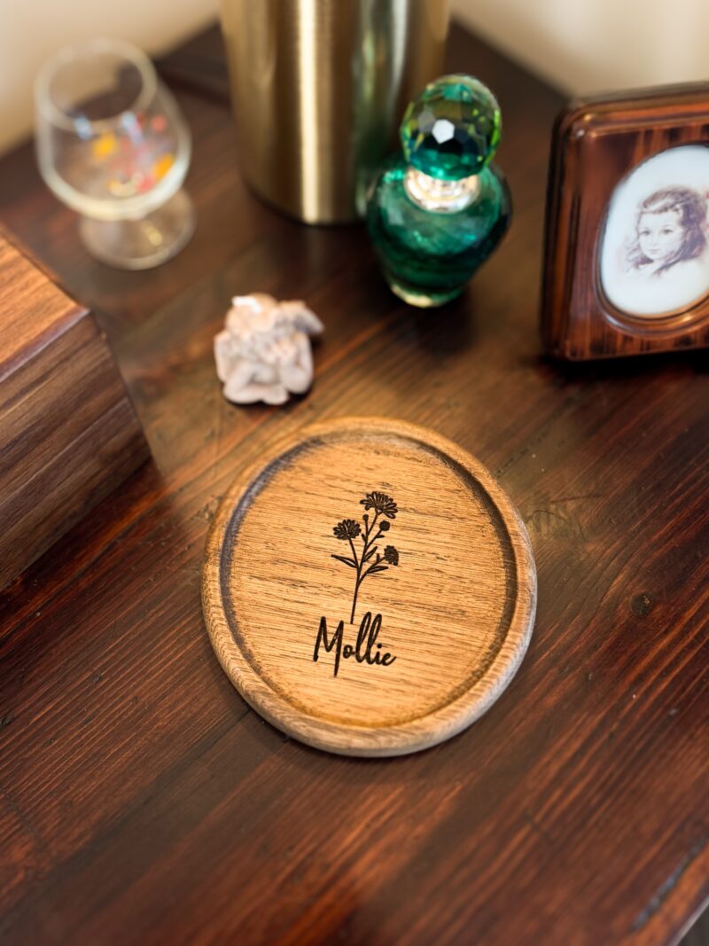 Personalised Solid Oak Trinket Dish - Image 6