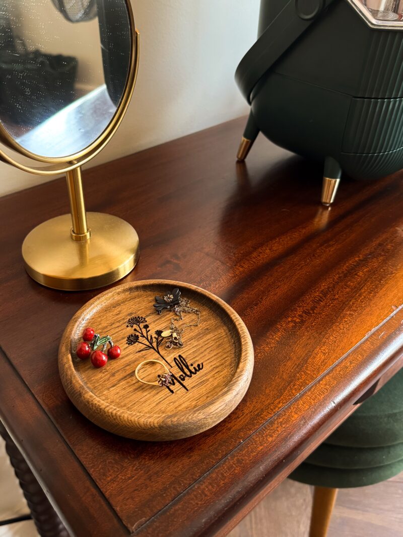 Personalised Solid Oak Trinket Dish - Image 8