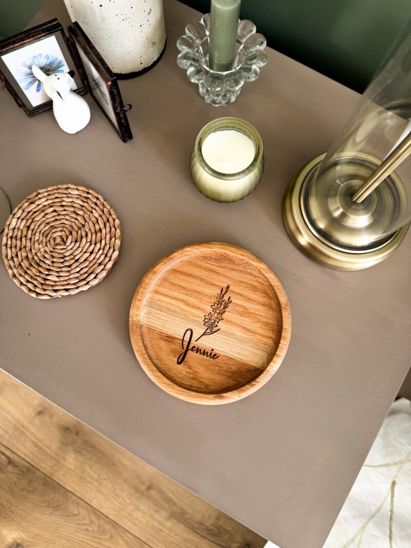 Personalised Solid Oak Trinket Dish