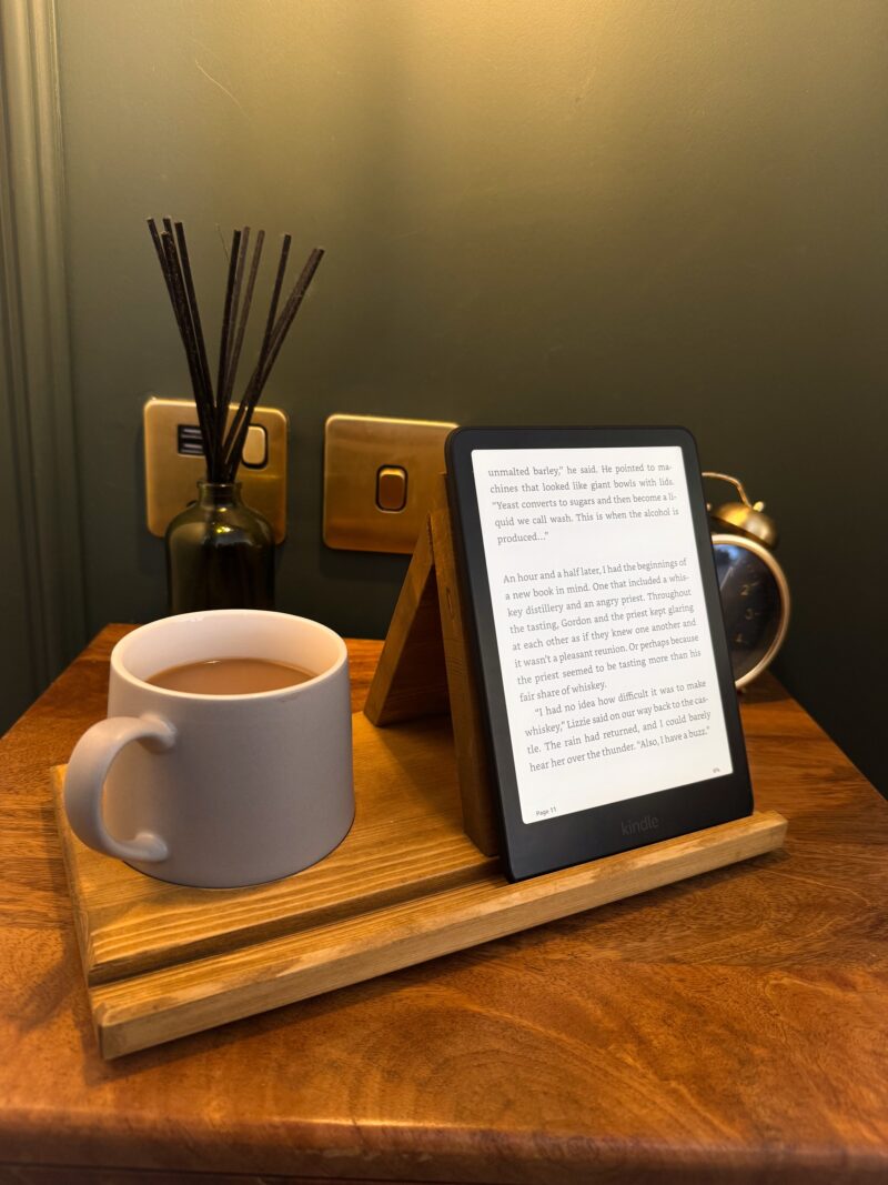 Pine Bedside Table Book Stand & Tea Holder - Image 8