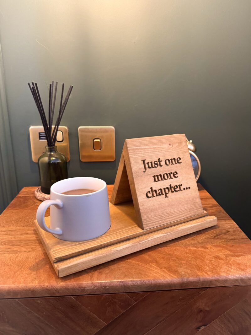 Pine Bedside Table Book Stand & Tea Holder - Image 16