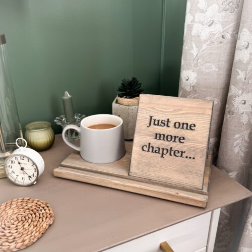 Pine Bedside Table Book Stand & Tea Holder