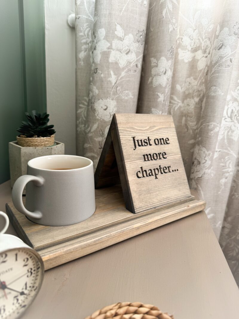 Pine Bedside Table Book Stand & Tea Holder - Image 13