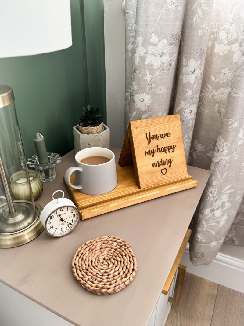 Pine Bedside Table Book Stand & Tea Holder - Image 14