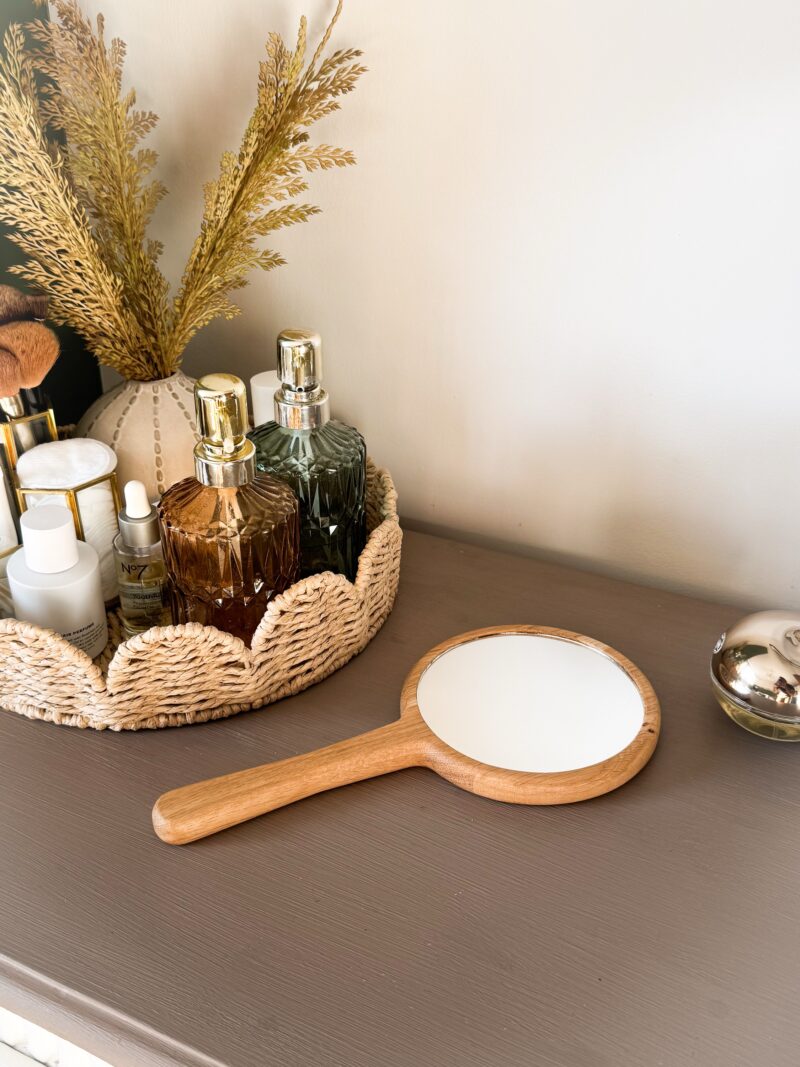 Solid Oak Personalised Hand Held Mirror - Image 2
