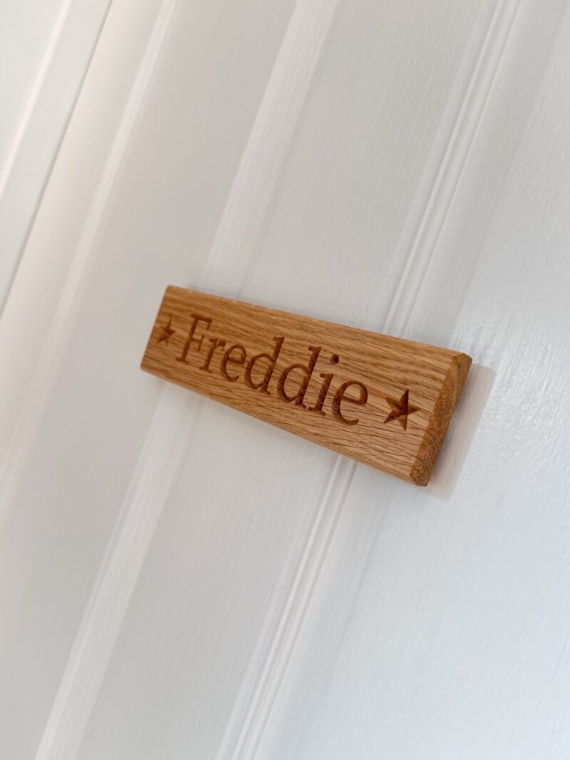 Solid Oak Bedroom Door Plaque - Image 5