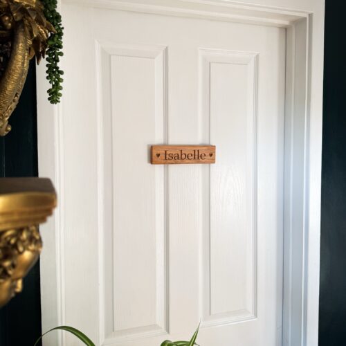 Solid Oak Bedroom Door Plaque