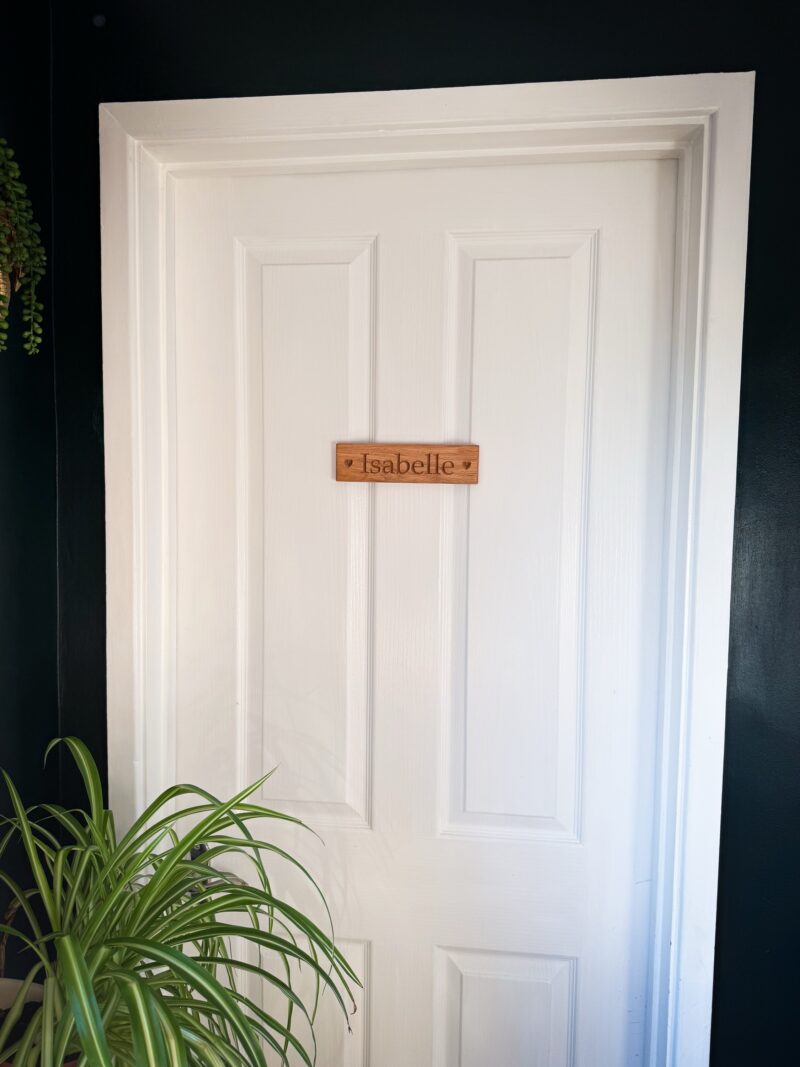 Solid Oak Bedroom Door Plaque - Image 3