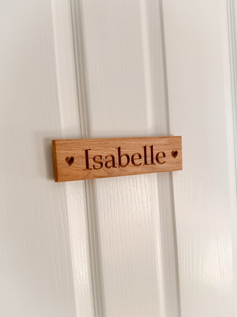 Solid Oak Bedroom Door Plaque - Image 6