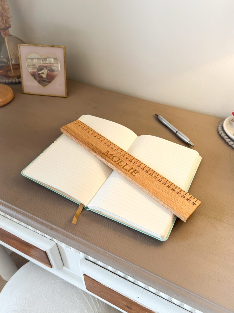 Solid Oak Personalised 30cm Ruler - Image 2