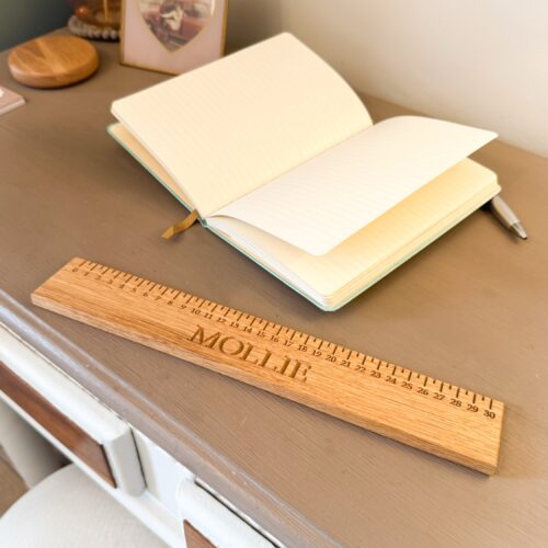 Solid Oak Personalised 30cm Ruler