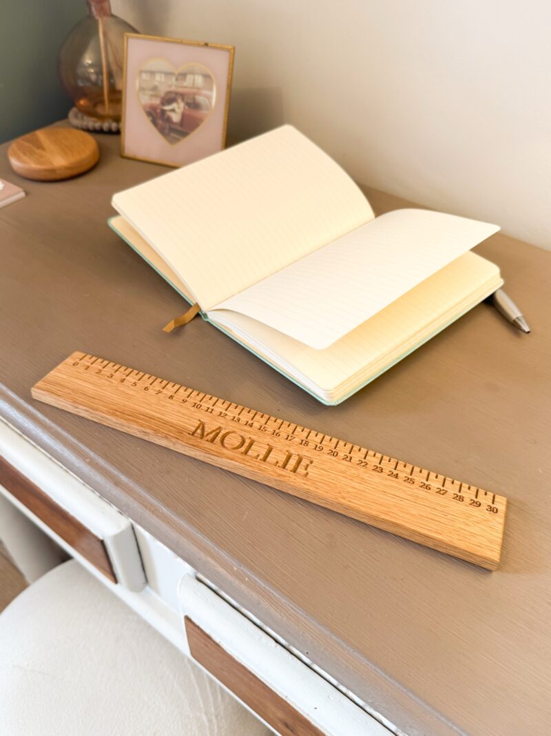 Solid Oak Personalised 30cm Ruler