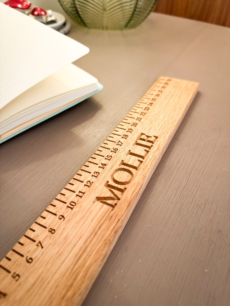 Solid Oak Personalised 30cm Ruler - Image 4
