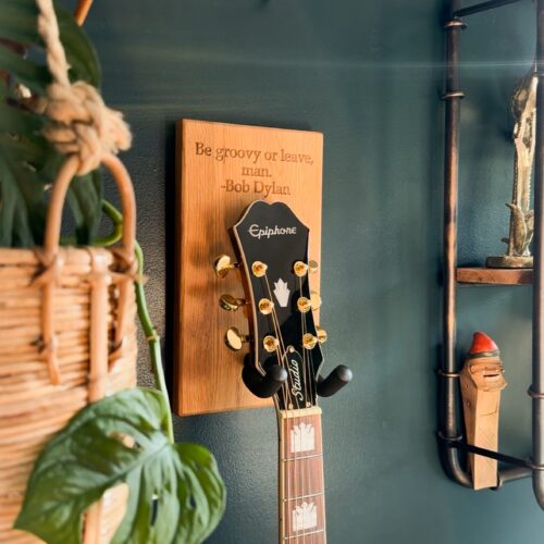 Solid Oak Personalised Guitar Holder